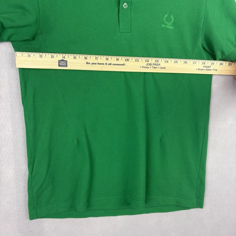 Raf Simons x Fred Perry Polo Shirt Men's 42 Medium Green Slim Fit Casual Preppy
